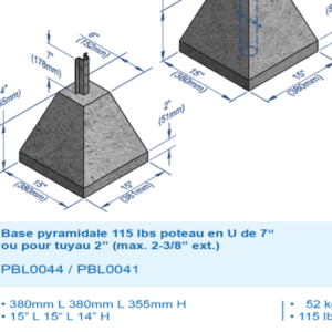 Concrete pyramid base 115 lbs